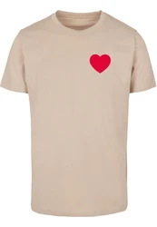 MisterTee T-Shirt Heart Round Neck Gold/Beige/Khaki/Braun