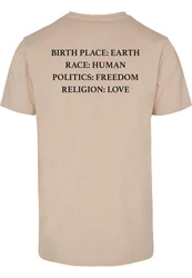 MisterTee T-Shirt Heart Round Neck Gold/Beige/Khaki/Braun