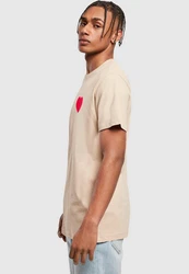 MisterTee T-Shirt Heart Round Neck Gold/Beige/Khaki/Braun