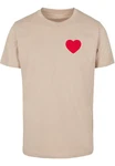 MisterTee T-Shirt Heart Round Neck Gold/Beige/Khaki/Braun