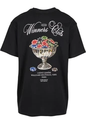 MisterTee T-Shirt Winners Club Oversize Tee Rosa/Schwarz/Gelb