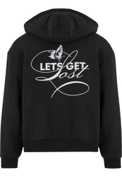 Upscale by Mister Tee Sweatjacke Lets Get Lost Fluffy Zip Hoody Schwarz/Beige
