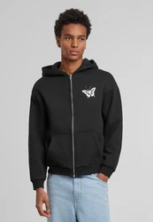 Upscale by Mister Tee Sweatjacke Lets Get Lost Fluffy Zip Hoody Schwarz/Beige