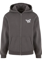 Upscale by Mister Tee Sweatjacke Lets Get Lost Fluffy Zip Hoody Dunkelgrau/Hellgrau/Grau