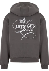 Upscale by Mister Tee Sweatjacke Lets Get Lost Fluffy Zip Hoody Dunkelgrau/Hellgrau/Grau