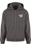 Upscale by Mister Tee Sweatjacke Lets Get Lost Fluffy Zip Hoody Dunkelgrau/Hellgrau/Grau