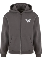 Upscale by Mister Tee Sweatjacke Lets Get Lost Fluffy Zip Hoody Dunkelgrau/Hellgrau/Grau