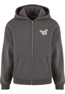 Upscale by Mister Tee Sweatjacke Lets Get Lost Fluffy Zip Hoody Dunkelgrau/Hellgrau/Grau