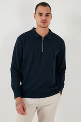 Buratti Sweatshirt Regular Fit Dunkelblau/Hellblau/Blau