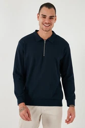 Buratti Sweatshirt Regular Fit Dunkelblau/Hellblau/Blau