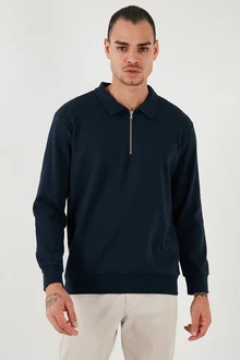 Buratti Sweatshirt Regular Fit Dunkelblau/Hellblau/Blau Buratti Sweatshirt Regular Fit Dunkelblau/Hellblau/Blau