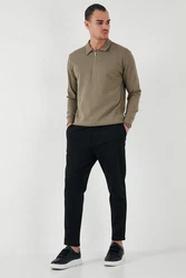 Buratti Sweatshirt Regular Fit Khaki/Dunkelgrün/Braun