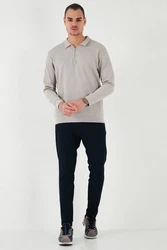 Buratti Sweatshirt Regular Fit Grau/Khaki/Beige/Hellgrau/Braun