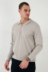 Buratti Sweatshirt Regular Fit Grau/Khaki/Beige/Hellgrau/Braun