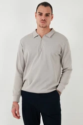 Buratti Sweatshirt Regular Fit Grau/Khaki/Beige/Hellgrau/Braun