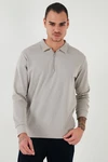 Buratti Sweatshirt Regular Fit Grau/Khaki/Beige/Hellgrau/Braun