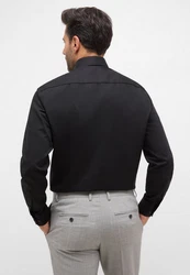 Eterna Langarmhemd Businesshemd Schwarz/Braun