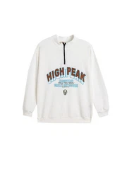 Sweatshirt Standkragen Mit Reiverschlussdetail
