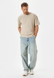 Koton T-Shirt Rundhalsausschnitt Kurzärmelig Khaki/Beige/Braun