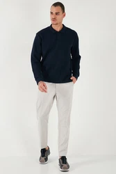 Buratti Sweatshirt Regular Fit Dunkelblau/Hellblau