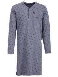 Henry Terre Nachthemd Argyle Style Dunkelblau/Lila/Fliederfarben/Grau