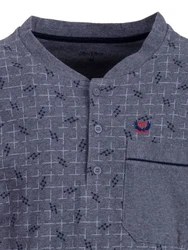 Henry Terre Nachthemd Argyle Style Dunkelblau/Lila/Grau