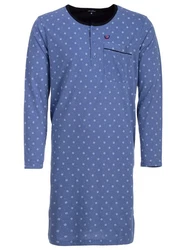 Henry Terre Nachthemd Langarm Blau/Dunkelblau