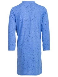 Henry Terre Nachthemd Langarm Hellblau/Blau/Lila