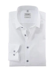OLYMP Hemd Langarm Weiß/Creme/Dunkelblau