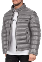 Reichstadt Bomberjacke Herren Echtleder Jacke RS016 Grau (RS016)