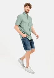 camel active Kurzarmhemd mit Button-Down Grün/Hellgrün/Türkis