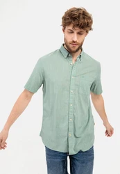 camel active Kurzarmhemd mit Button-Down Grün/Hellgrün/Türkis