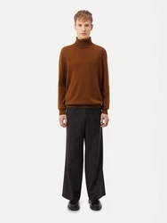 GOBI Cashmere Rollkragenpullover Basic Braun/Orange/Dunkelrot