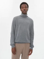 GOBI Cashmere Rollkragenpullover Basic Grau/Hellgrau/Dunkelgrau