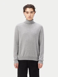 GOBI Cashmere Rollkragenpullover Basic Grau/Hellgrau