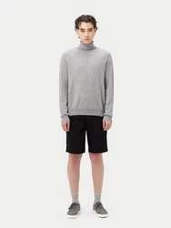 GOBI Cashmere Rollkragenpullover Basic Grau/Hellgrau
