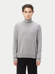 GOBI Cashmere Rollkragenpullover Basic Grau/Hellgrau