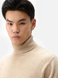 GOBI Cashmere Rollkragenpullover Basic Naturfarbe
