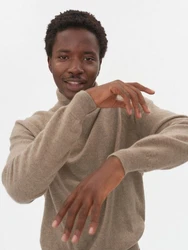 GOBI Cashmere Rollkragenpullover Basic Naturfarbe