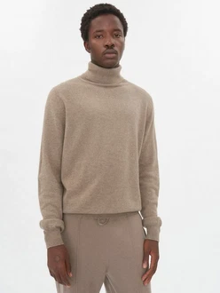 GOBI Cashmere Rollkragenpullover Basic Naturfarbe