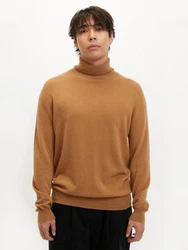 GOBI Cashmere Rollkragenpullover Basic Braun/Beige