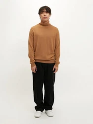 GOBI Cashmere Rollkragenpullover Basic Braun/Beige