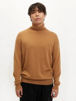 GOBI Cashmere Rollkragenpullover Basic Braun/Beige