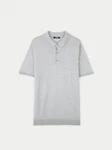 GOBI Polokragenpullover Polo-Shirt aus Kaschmir-Seide Grau/Hellgrau