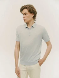 GOBI Polokragenpullover Polo-Shirt aus Kaschmir-Seide Grau/Khaki/Hellblau/Hellgrün