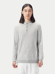 GOBI Polokragenpullover Herren Polohemd Grau/Hellgrau