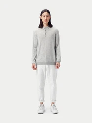 GOBI Polokragenpullover Herren Polohemd Grau/Hellgrau