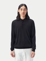 GOBI Polokragenpullover Herren Polohemd Schwarz/Dunkelblau