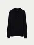 GOBI Polokragenpullover Herren Polohemd Schwarz/Dunkelblau