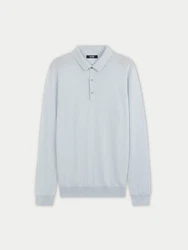 GOBI Polokragenpullover Herren Polohemd Hellblau/Blau/Grau